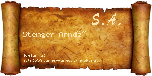 Stenger Arnó névjegykártya